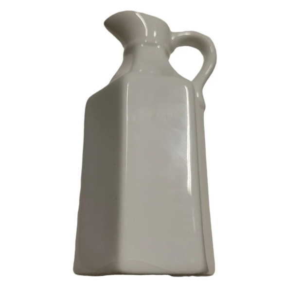 XCell White Ceramic farmhouse style Oil Or Vinegar Cruet Mini Pitcher 6 in. - Picture 8 of 8